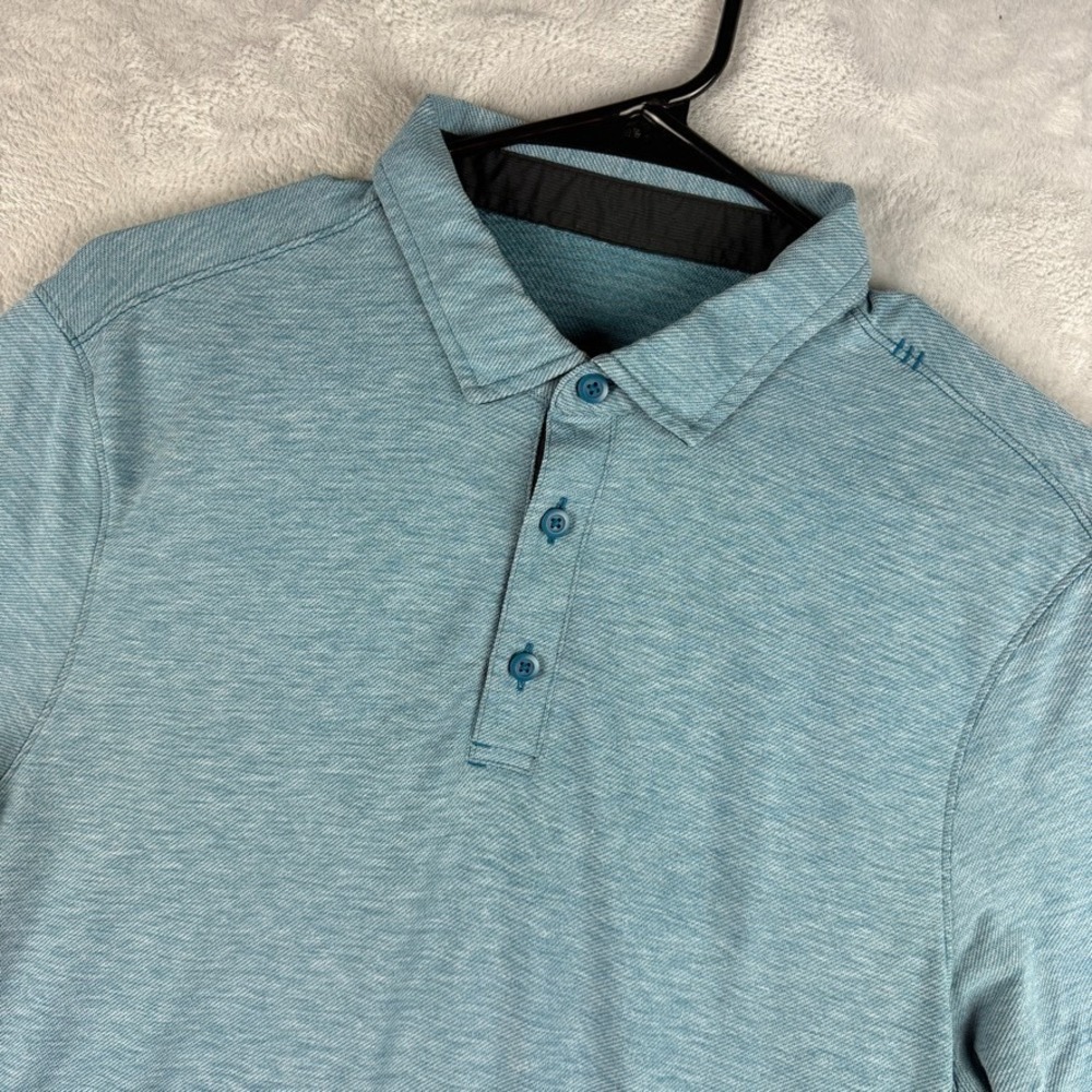 Lululemon Polo Shirt Mens Small Blue Drysense Golf Tech Performance Stretch